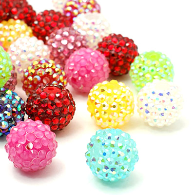Resin Rhinestone Beads