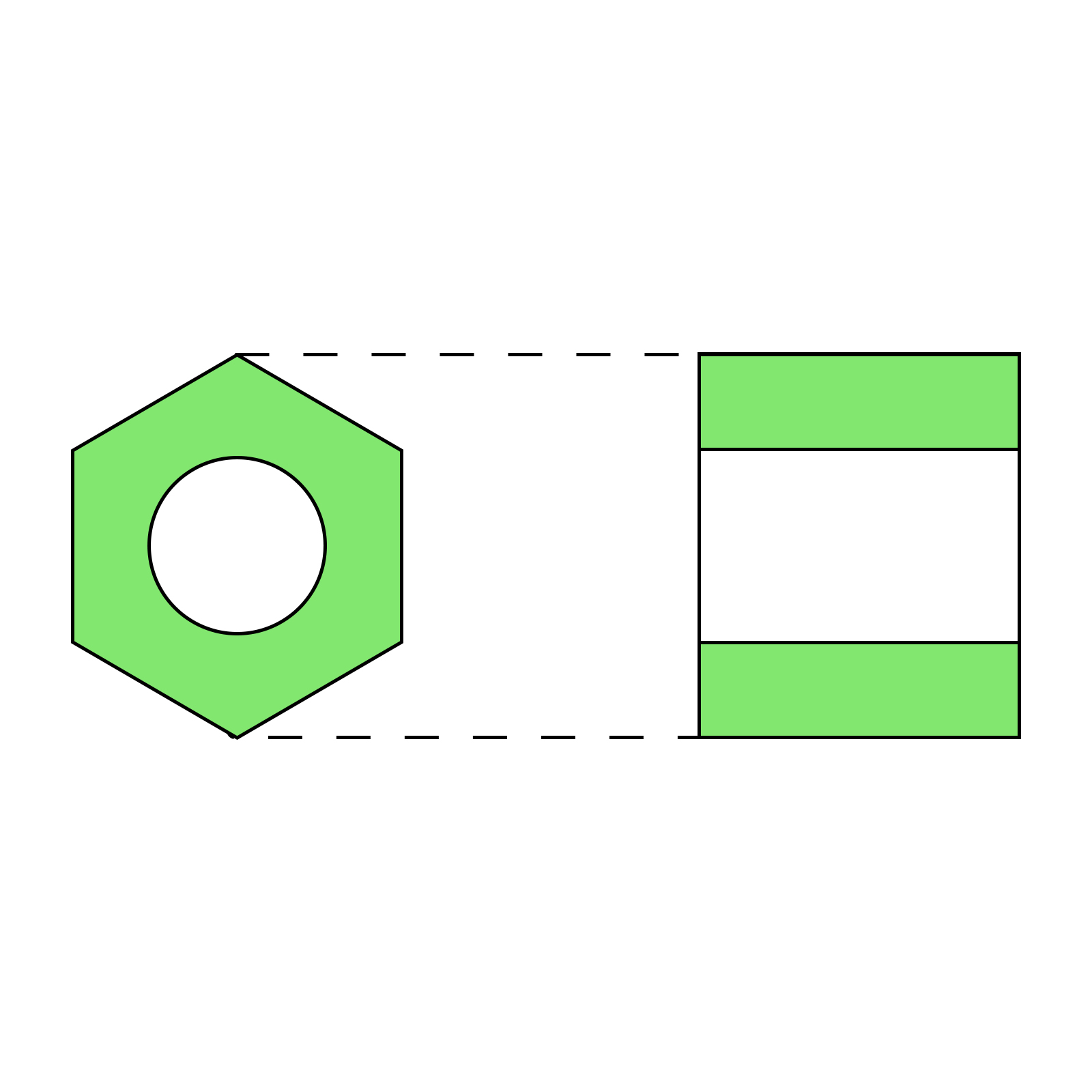 Hexagon(Two Cut)