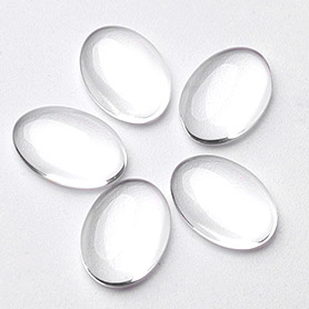 Oval Clear Glass Cabochons