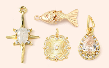 Brass+Cubic Zirconia Pendants