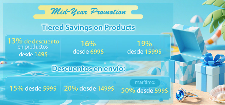 Promoción de medio año Descuentos escalonados en productos