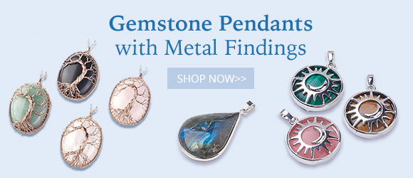 Gemstone Pendants with Metal Findings